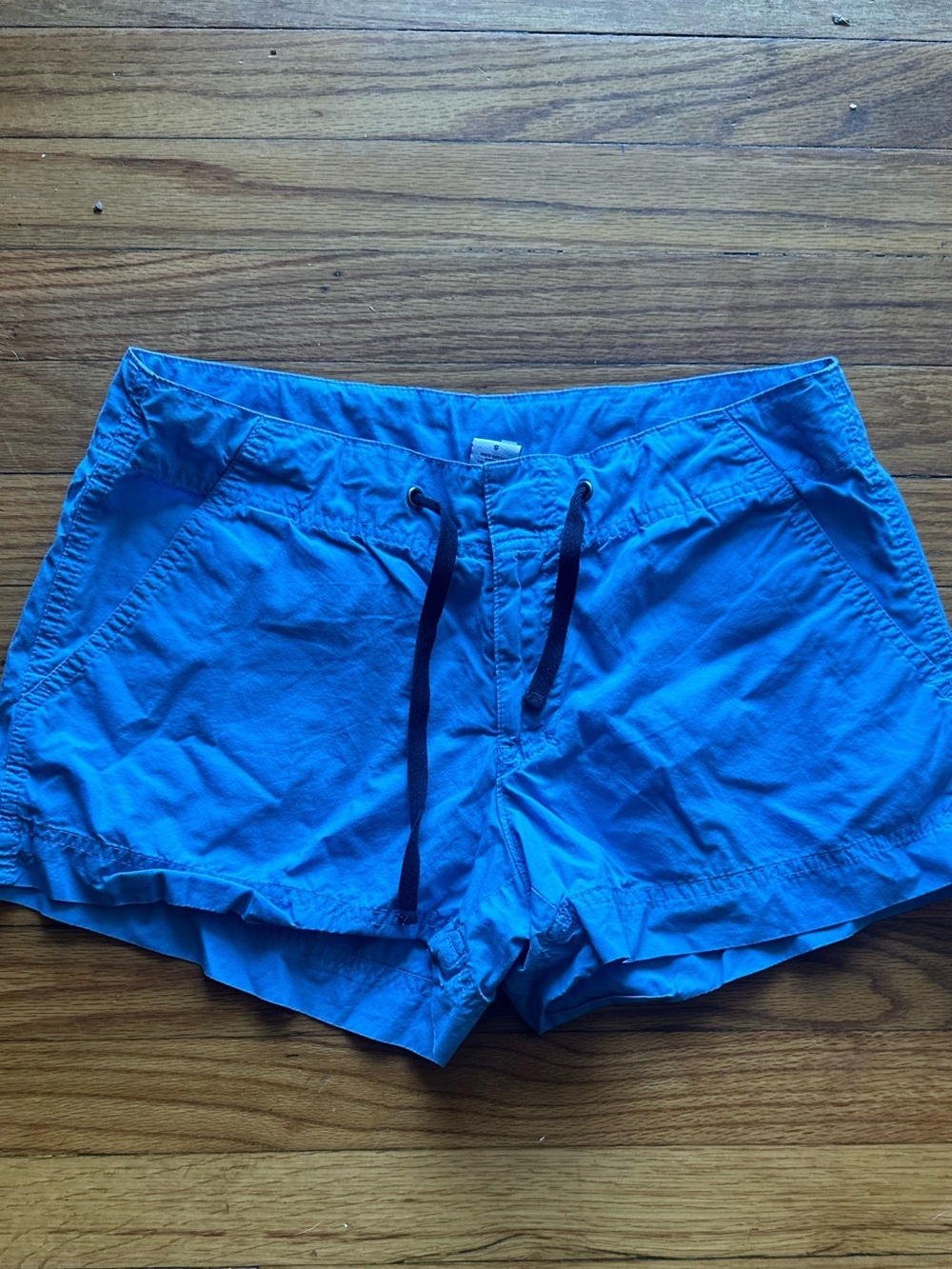 Gap Light Blue Mid Rise Soft Shorts Drawstring Waist Front Pockets Size S